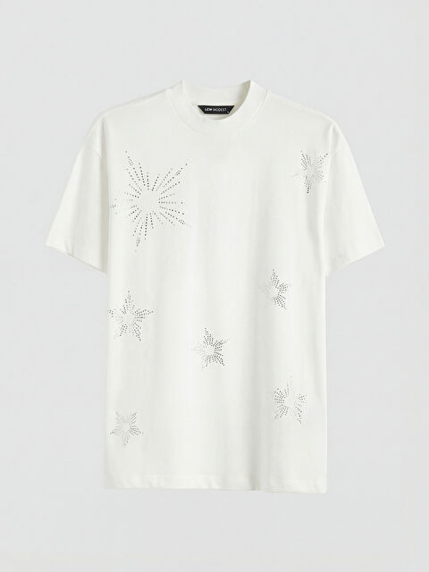 LCW Modest Bisiklet Yaka Taşlı Kadın Tunik - S6A267Z8-R9J