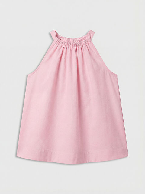 LCW Kids Büzgü Detaylı Halter Yaka Kız Çocuk Bluz