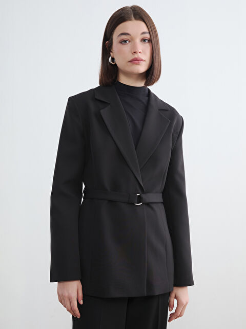LCW Modest Beli Kemerli Kadın Blazer Ceket - S6E274Z8-CVL