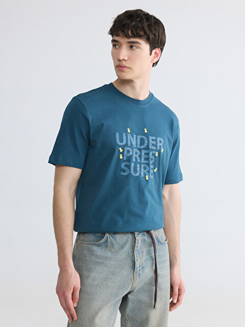 XSIDE Bisiklet Yaka Baskılı Erkek Tişört