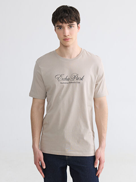 XSIDE Bisiklet Yaka Manhattan Baskılı Erkek Tişört