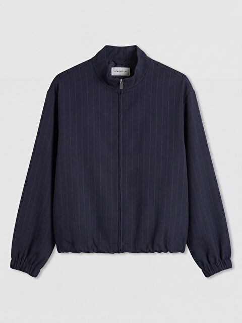 LCW EVERYDAY Dik Yaka Çizgili Oversize Kadın Ceket - S6E281Z8-LGS