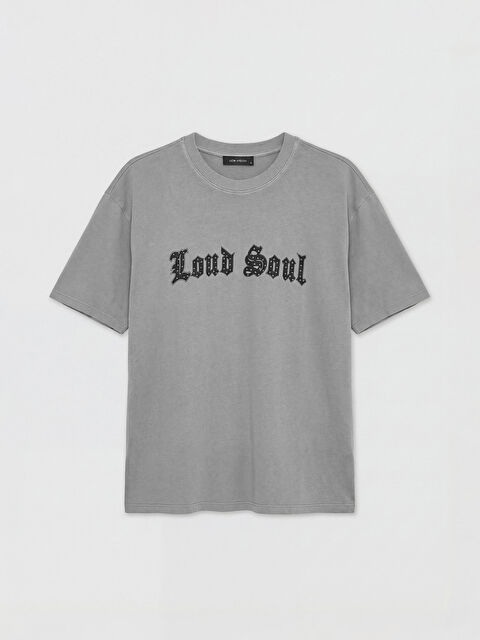 LCW Vision Bisiklet Yaka Baskılı Oversize Kadın Tişört