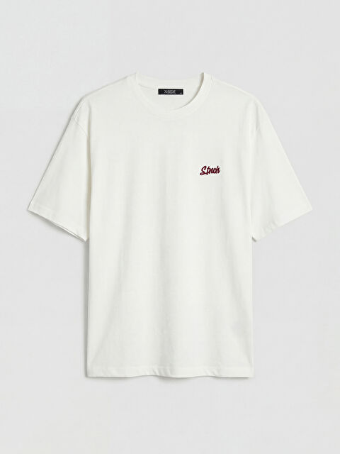 XSIDE Bisiklet Yaka Nakışlı Penye Erkek Tişört - S6E283Z8-EEW