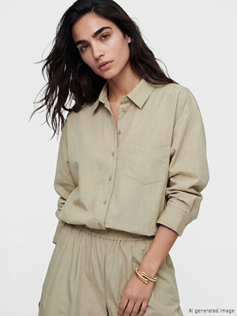 LCW Vision Poplin Oversize Kadın Gömlek