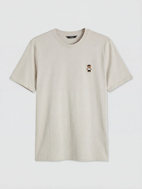 XSIDE Standart Fit Nakışlı Bisiklet Yaka Erkek Tişört - S6B285Z8-1DU