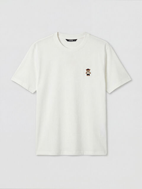 XSIDE Standart Fit Nakışlı Bisiklet Yaka Erkek Tişört - S6B285Z8-EEW