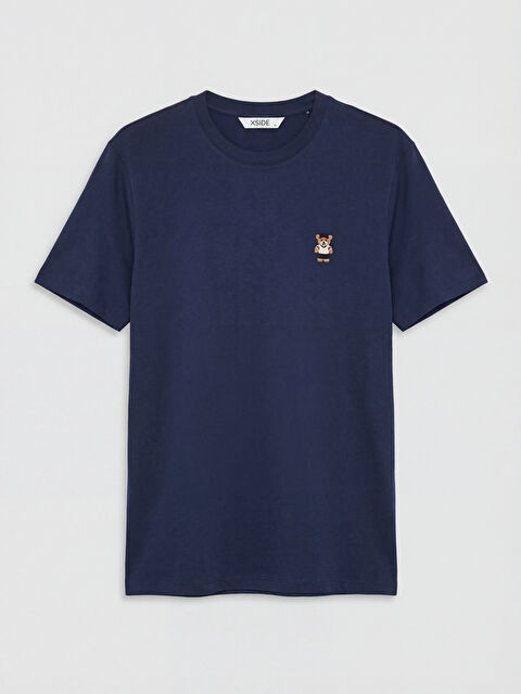 XSIDE Standart Fit Nakışlı Bisiklet Yaka Erkek Tişört - S6B285Z8-HRC