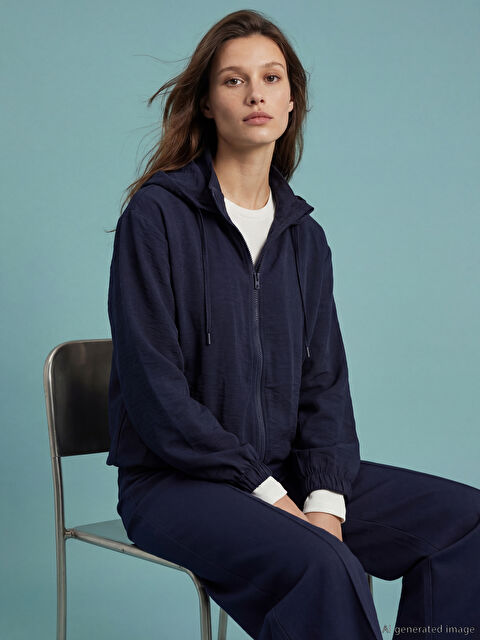 LCW Modest Kapüşonlu Kadın Fermuarlı Tunik - S6F288Z8-CUY