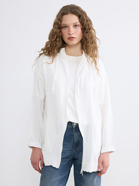 LCW Modest Kapüşonlu Kadın Fermuarlı Tunik - S6F288Z8-EEW
