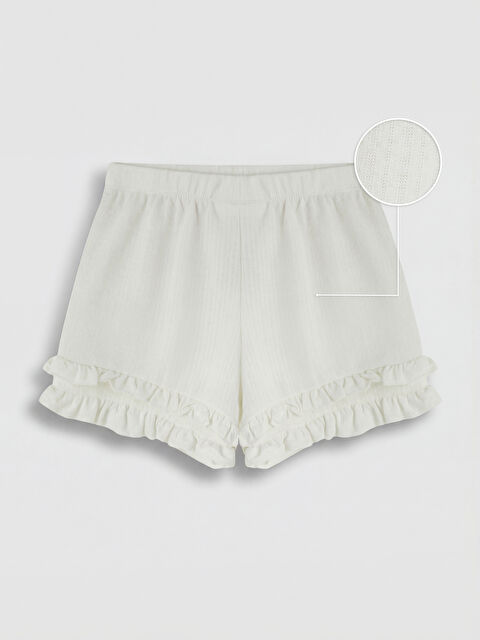 LCW Kids Beli Lastikli Fırfırlı Kız Çocuk Şort