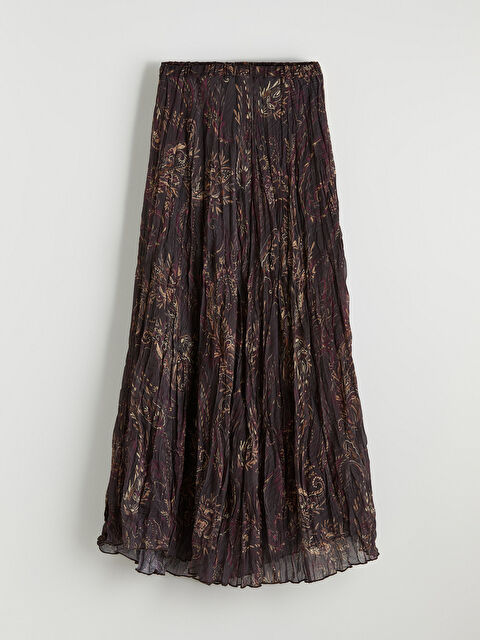 LCWAIKIKI Classic Beli Lastikli Desenli Pileli Etek - S6A292Z8-F9C