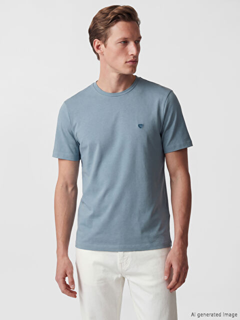 SOUTHBLUE Bisiklet Yaka Nakışlı Erkek Tişört