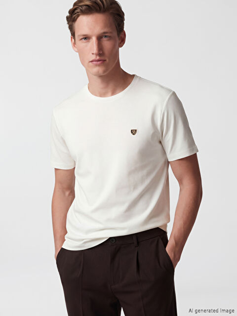 SOUTHBLUE Bisiklet Yaka Nakışlı Erkek Tişört