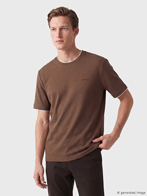 SOUTHBLUE Bisiklet Yaka Nakışlı Erkek Tişört