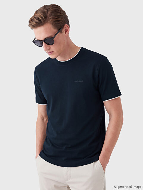 SOUTHBLUE Bisiklet Yaka Nakışlı Erkek Tişört