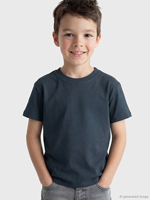 LCW Kids Bisiklet Yaka Erkek Çocuk Tişört - S6E303Z1-HEU