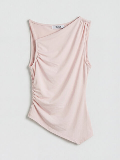 XSIDE Asimetrik Yaka Büzgülü Bluz