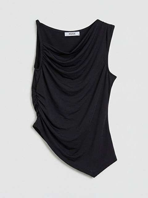 XSIDE Dökümlü Yaka Büzgülü Bluz - S6C304Z8-CVL