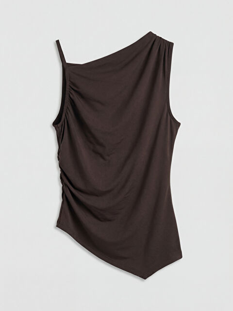 XSIDE Asimetrik Yaka Büzgülü Bluz