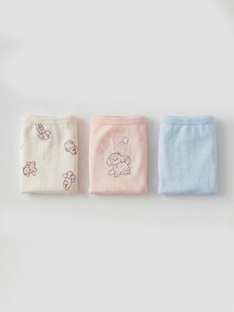 LCW Kids Baskılı Kız Çocuk Külot 3'lü - S6D306Z1-FQK