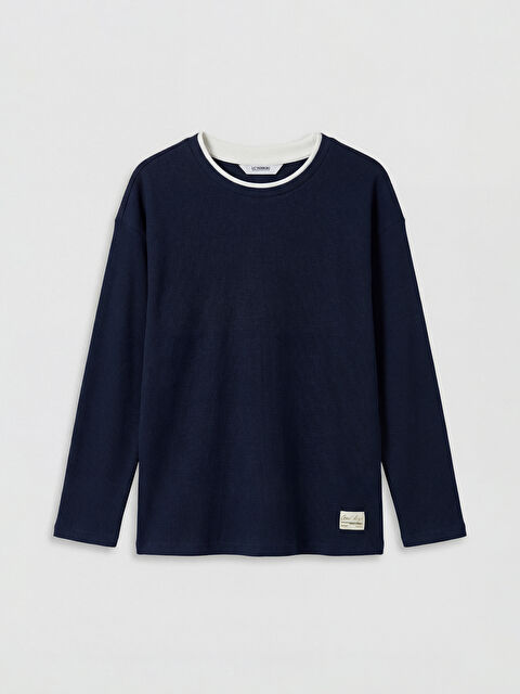 LCW Kids Bisiklet Yaka Uzun Kollu Erkek Çocuk Tişört - S6F307Z4-DWP