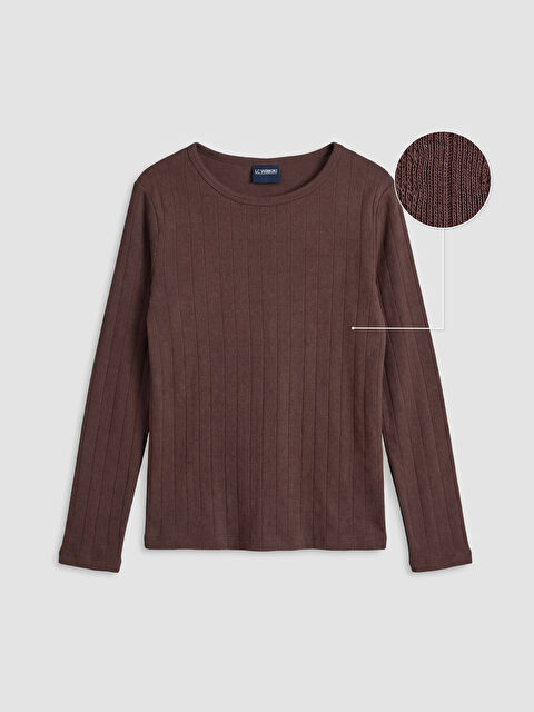 LCW Kids Bisiklet Yaka Uzun Kollu Kız Çocuk Tişört - S6B308Z4-HFE