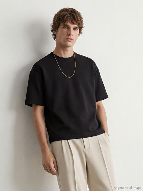 LC WAIKIKI Bisiklet Yaka Erkek Tişört - S6A312Z8-CVL