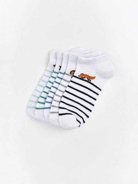 LCW Kids Baskılı Erkek Çocuk Patik Çorap 5'li