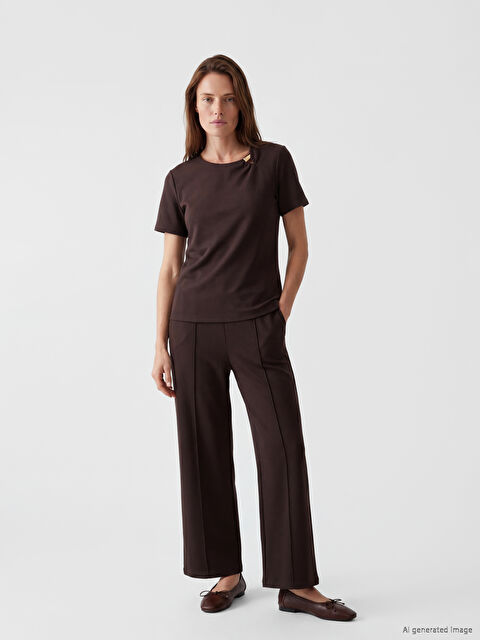 LCW Grace Beli Lastikli Geniş Paça Kadın Pantolon