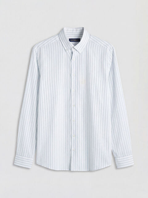 SOUTHBLUE Standart Kalıp Çizgili Oxford Erkek Gömlek