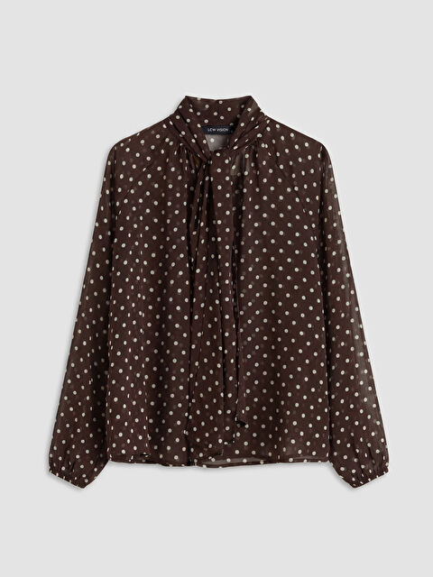 LCW Vision Fular Yaka Puantiyeli Bluz - S6F329Z8-LQY