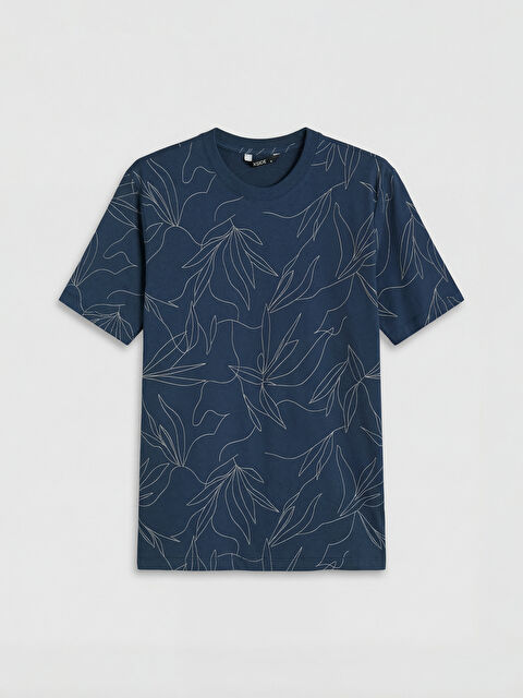 XSIDE Bisiklet Yaka Desenli Erkek Tişört