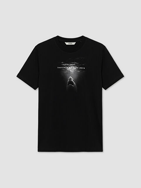 XSIDE Bisiklet Yaka Baskılı Erkek Penye Tişört