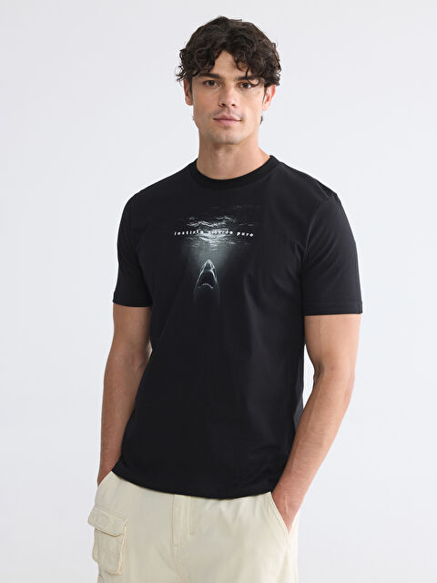 XSIDE Bisiklet Yaka Baskılı Erkek Penye Tişört