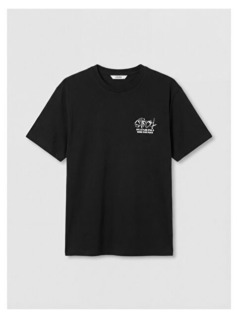 XSIDE Bisiklet Yaka NYC Baskılı Penye Erkek Tişört - S6E332Z8-CVL