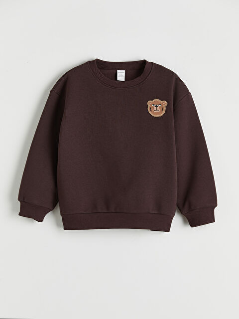 LCW Kids Bisiklet Yaka Nakışlı Erkek Çocuk Kalın Sweatshirt - S6E339Z1-ZPR