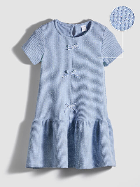 LCW Kids Bisiklet Yaka Fiyonk Detaylı Kız Çocuk Elbise - S6D339Z1-15P