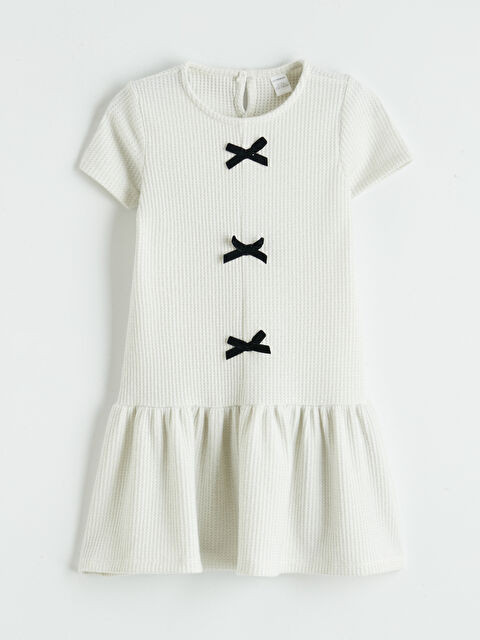 LCW Kids Bisiklet Yaka Fiyonk Detaylı Kız Çocuk Elbise - S6D339Z1-J1F