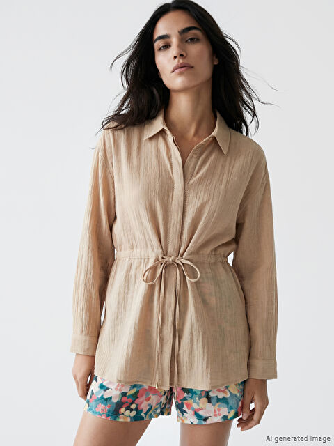 LCW EVERYDAY Dokulu Büzgülü Kadın Gömlek Tunik