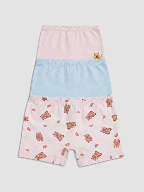 LCW Kids Baskılı Kız Çocuk Boxer 3'lü