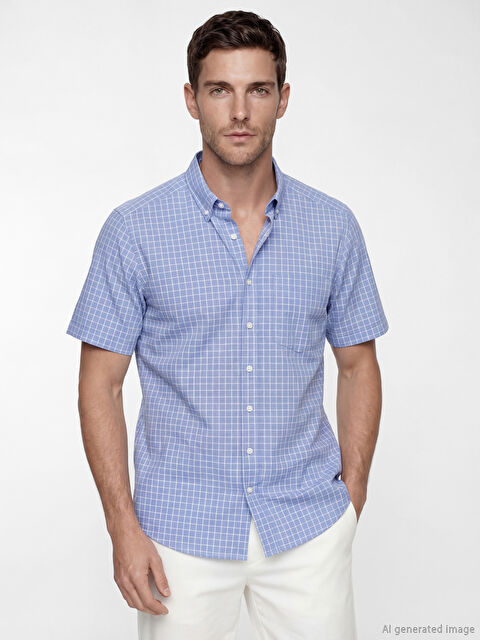 LCWAIKIKI Classic Regular Fit Ekose Erkek Gömlek - S6B349Z8-LLC