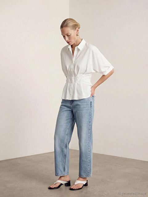 LCW Jeans Yüksek Bel Barrel Fit Kadın Jean Pantolon