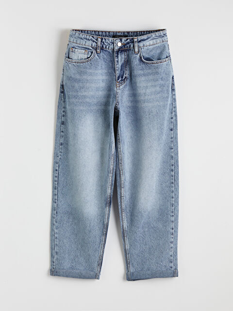 LCW Jeans Yüksek Bel Barrel Fit Kadın Jean Pantolon - S6OM94Z8-311