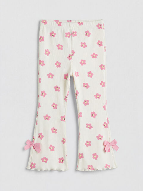 LCW baby Çiçekli Kız Bebek Tayt Pantolon
