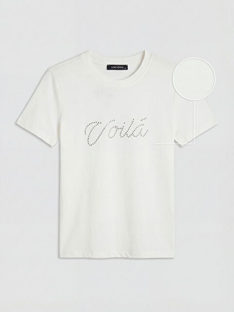 LCW Vision Bisiklet Yaka Taşlı Bluz