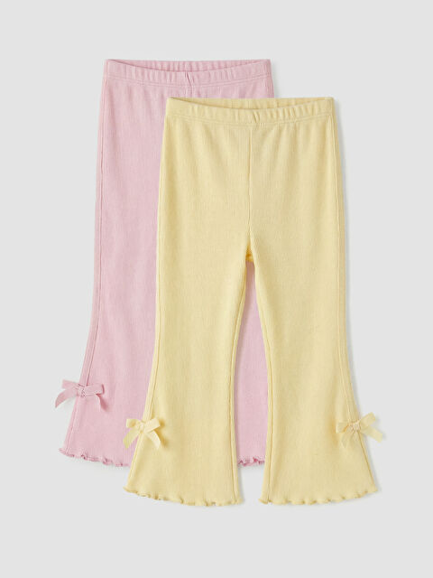 LCW baby Fitilli Kız Bebek İspanyol Paça Tayt 2'li