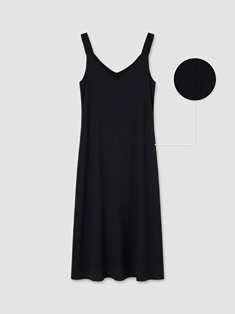 LCW EVERYDAY V Yaka Büzgülü A Kesim Elbise