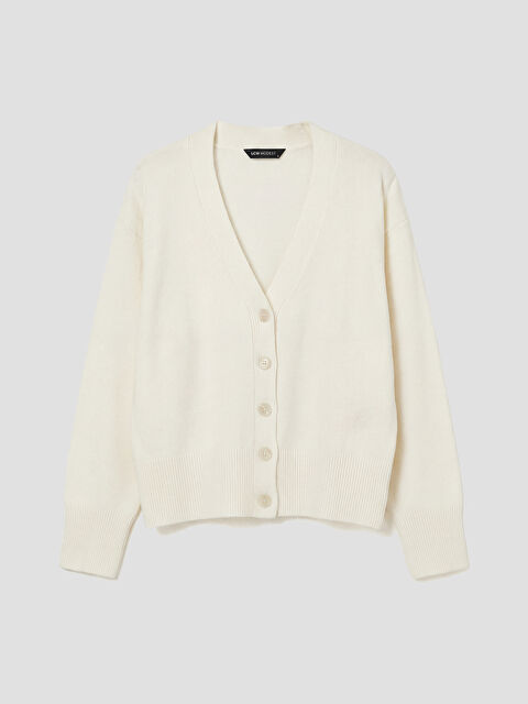 LCW Modest V Yaka Kadın Triko Hırka - S6D358Z8-D4Y