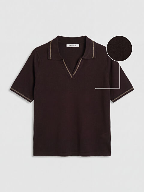 LCWAIKIKI Classic Polo Yaka Kadın Triko Kazak - S6A362Z8-K42